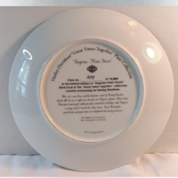 Harley Davidson Collectors plate Main Street Daytona Beach #298 out of 10,000 - Picture 3 of 3